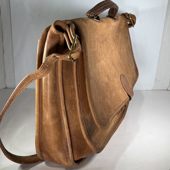 Coach Vintage Brown Leather Briefcase Bag - Made in USA - Heavily Distressed - Picture 6 of 16